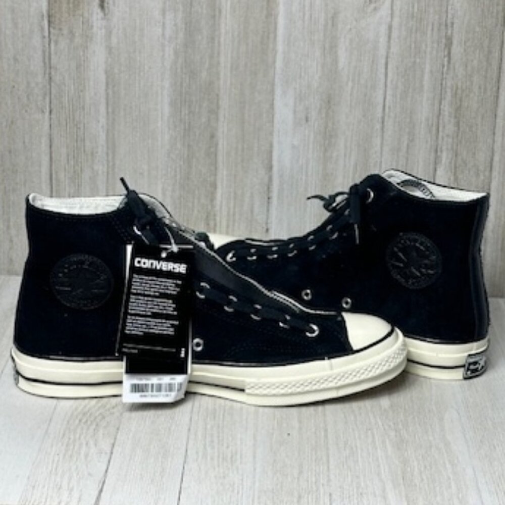 Converse Women's Chuck 70 Hi Zip Suede 159756C Black/Egret Size 11.5 Mens 9.5